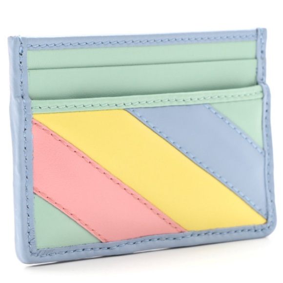 New Rare Gucci Pastel Striped Card Holder - Picture 3 of 7